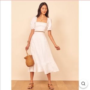 Reformation Yucca Linen two piece in white